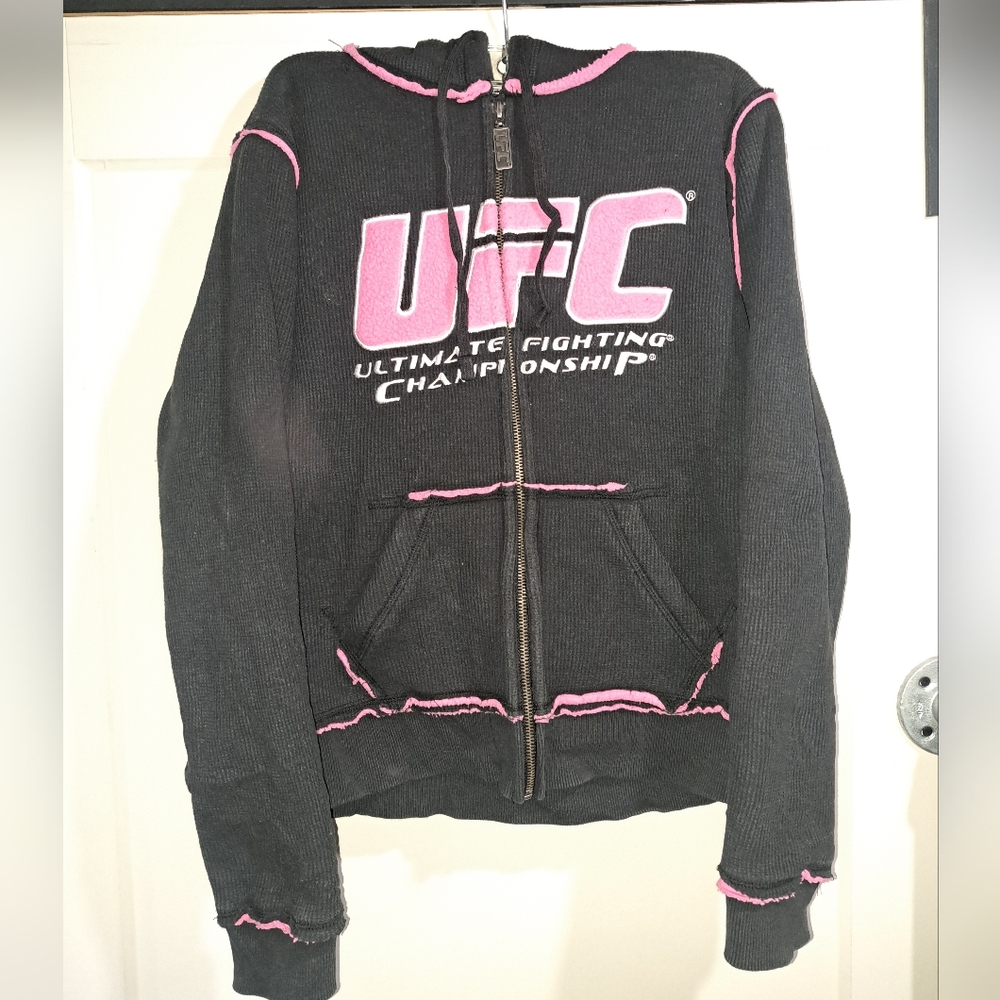 Womens Ufc Fleece Lined Zip Up Sweater